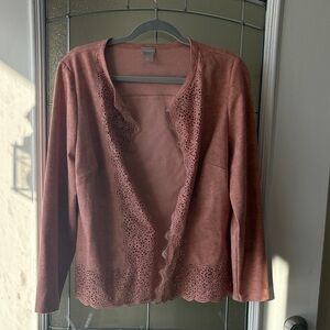 Chico's Women's Rust Jacket with Eyelet Detail